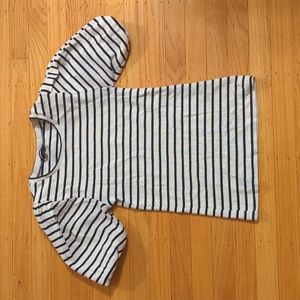 Express Stripe Puffer Short Sleeve Sweater